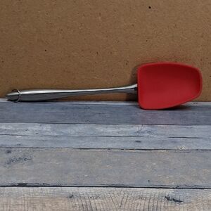 Stainless Steel and Red Silicone Spatula 11.5Inches Long